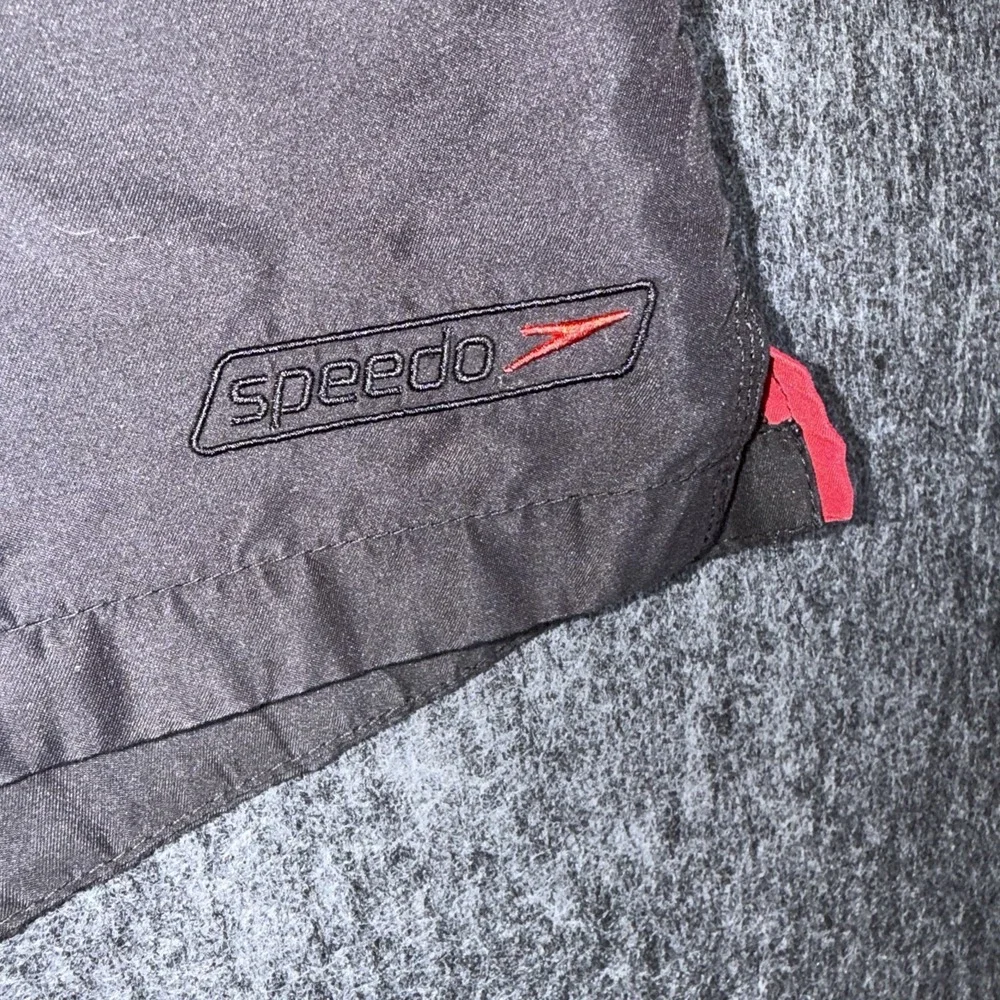 Speedo‎ Men's Large XL Swim Sport Trunks Shorts Black Drawstring Lined Pockets